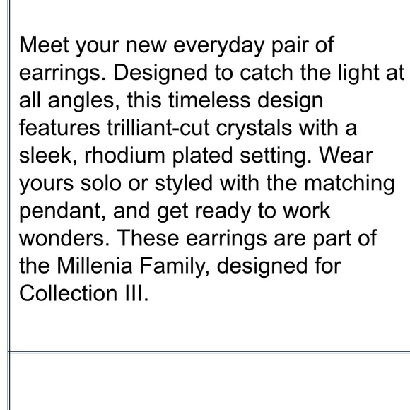 Swarovski Silver Millennia Cut Solitaire Earrings | Trillion Cut | Box | Signed - Picture 5 of 7
